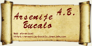 Arsenije Bucalo vizit kartica